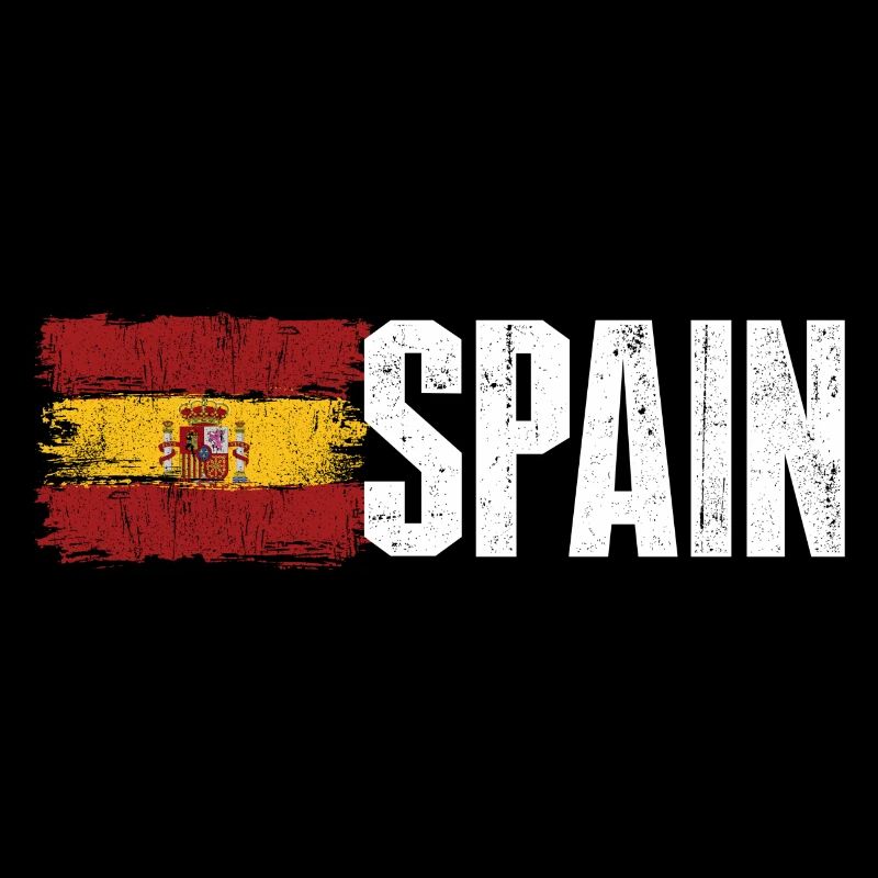 Spain Grunge Flag Typography