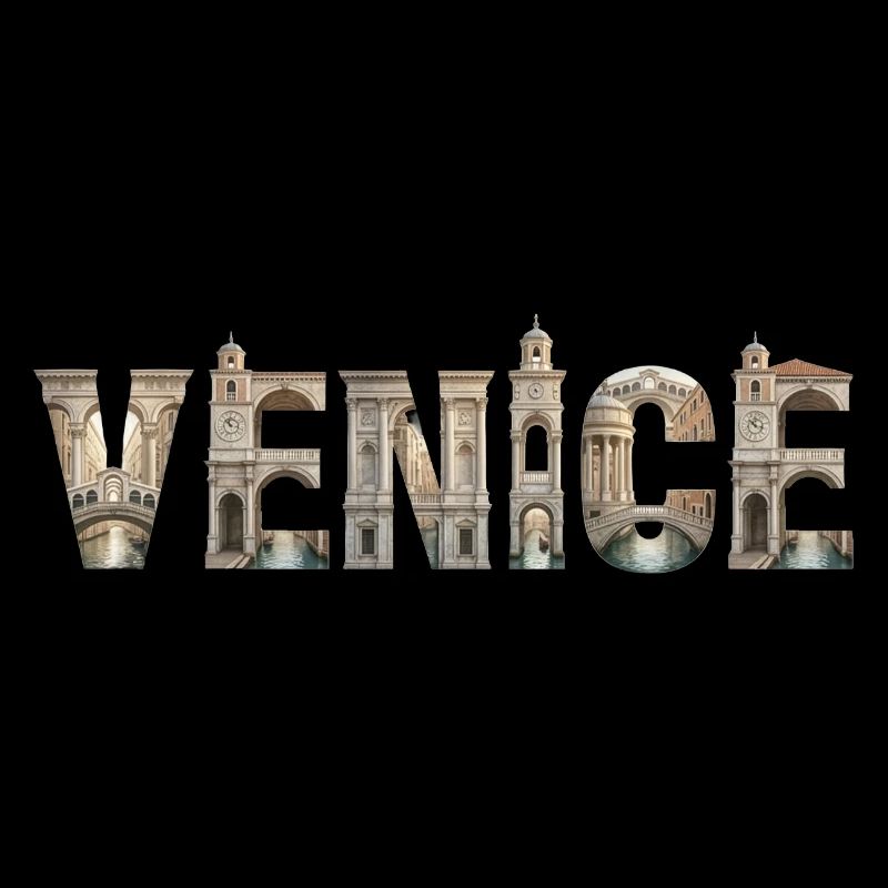 Typographie de Venise avec architecture historique
