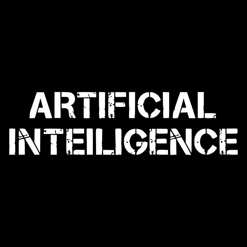Artificial Intelligence Text Grunge Logo