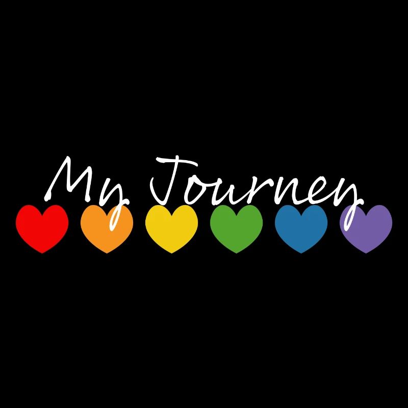 Rainbow heart my journey white