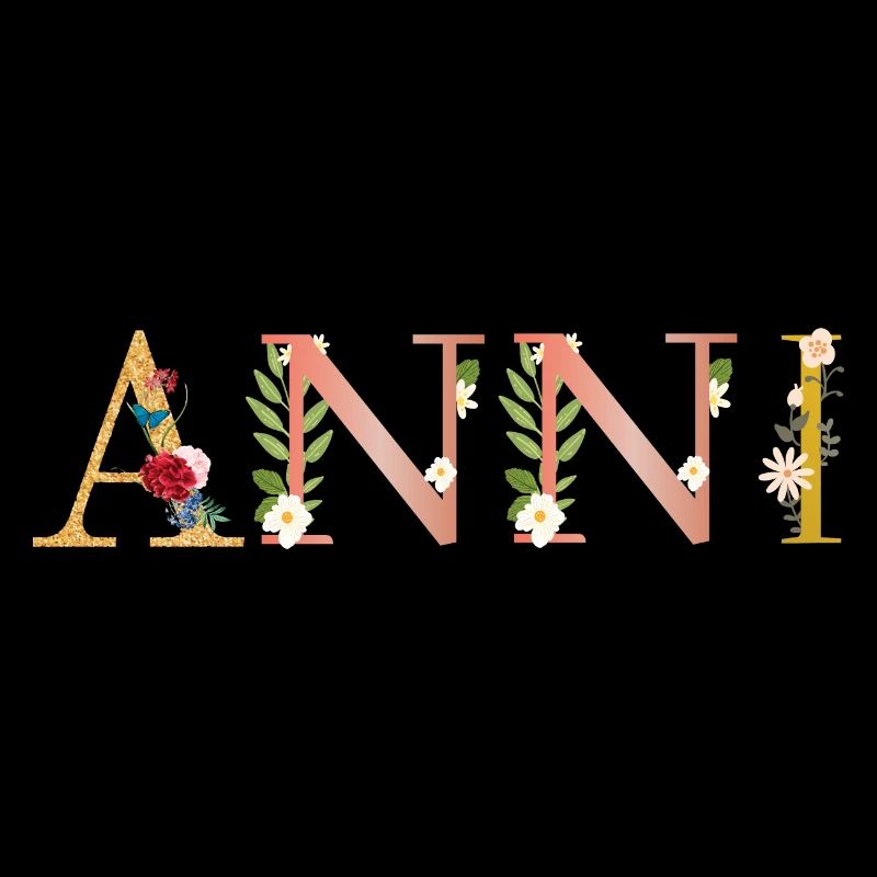 Nom ANNI décoré de fleurs