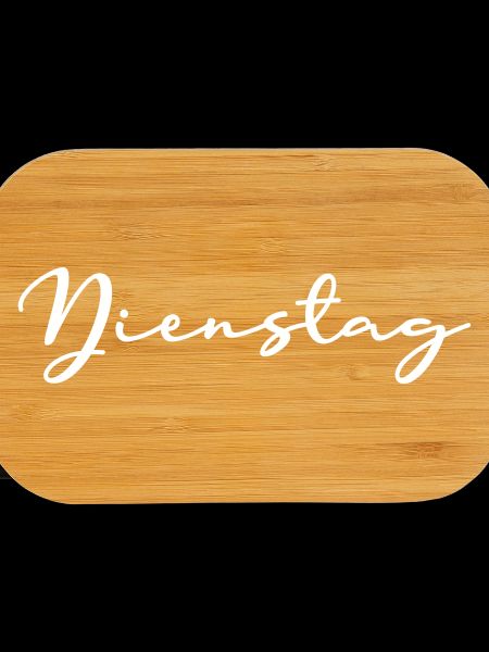 Tuesday lettering weekdays white