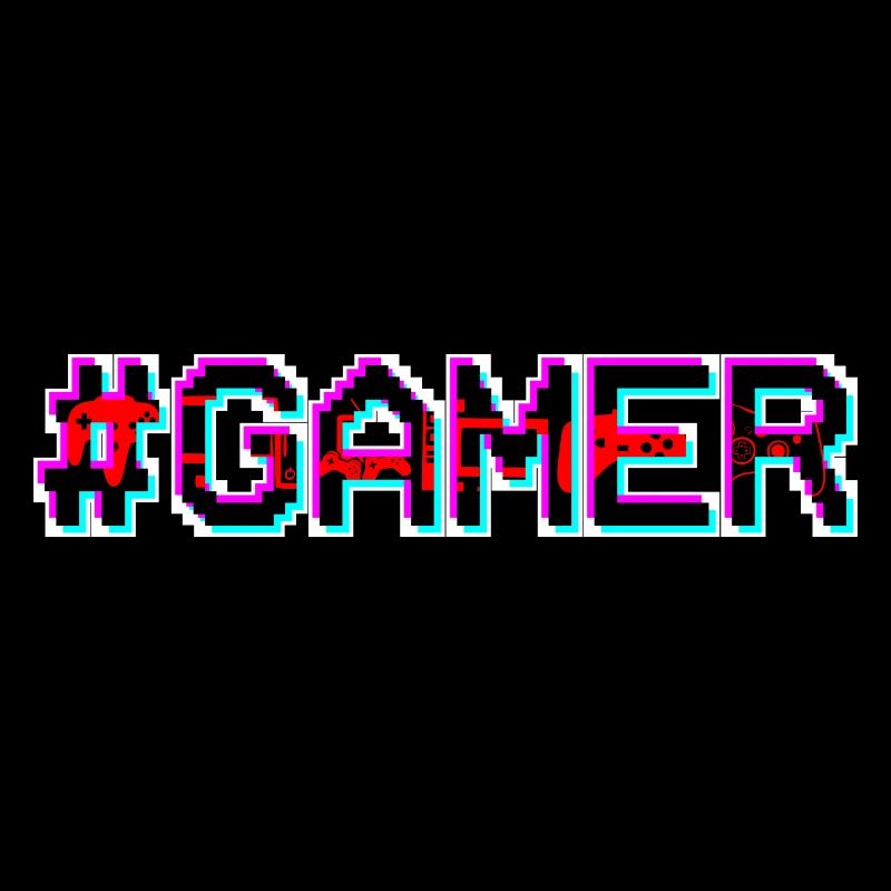 Pixel Neon Gamer Abzeichen