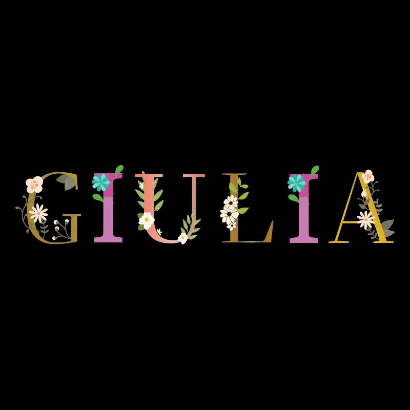 Le nom de GIULIA décoré de fleurs
