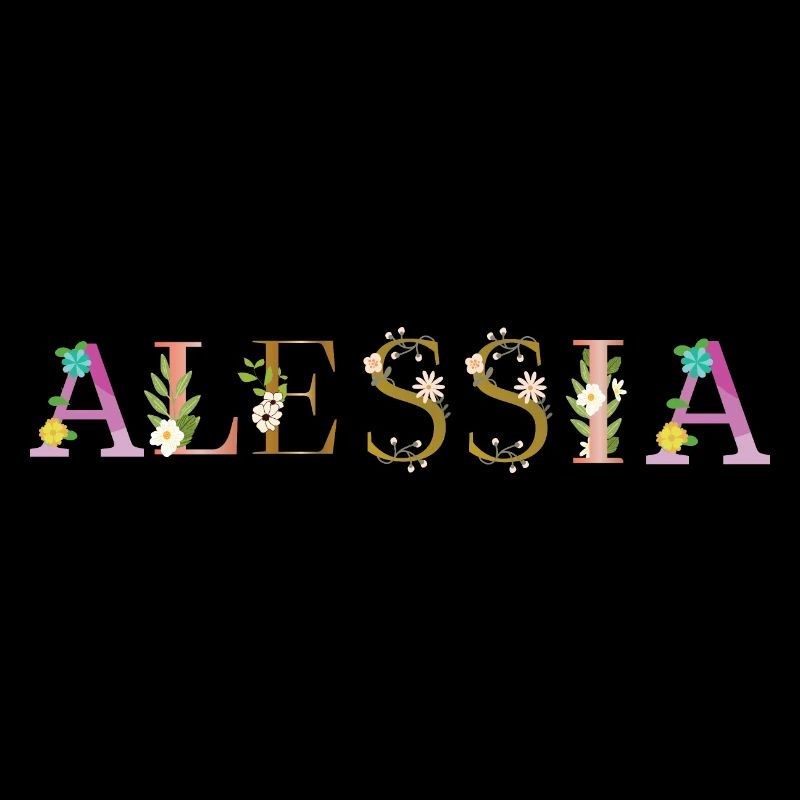 ALESSIA Name mit Blumen geschmückt