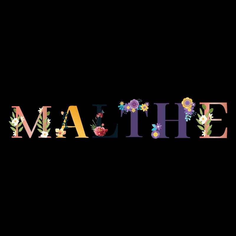 MALTHE Name mit Blumen geschmückt