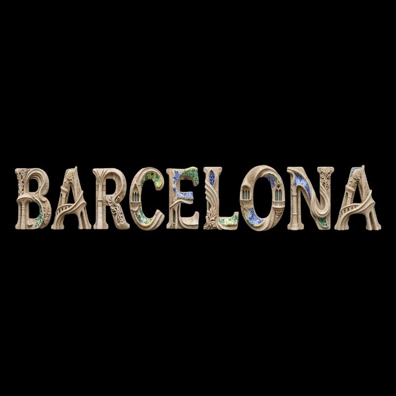 Barcelona Typography with Mediterranean Architecture