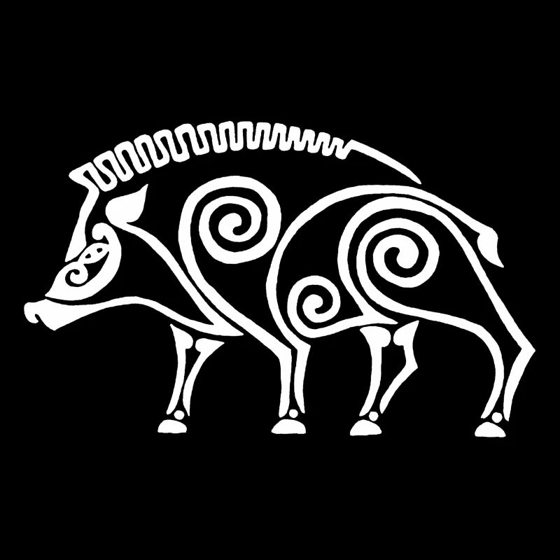 white celtic boar
