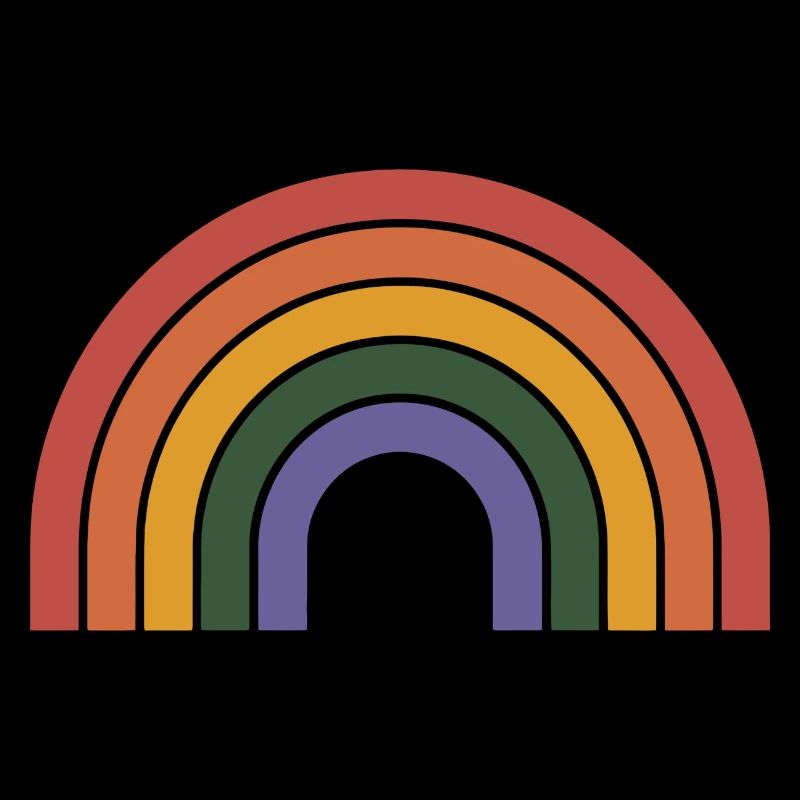 Retro Rainbow Arc Print