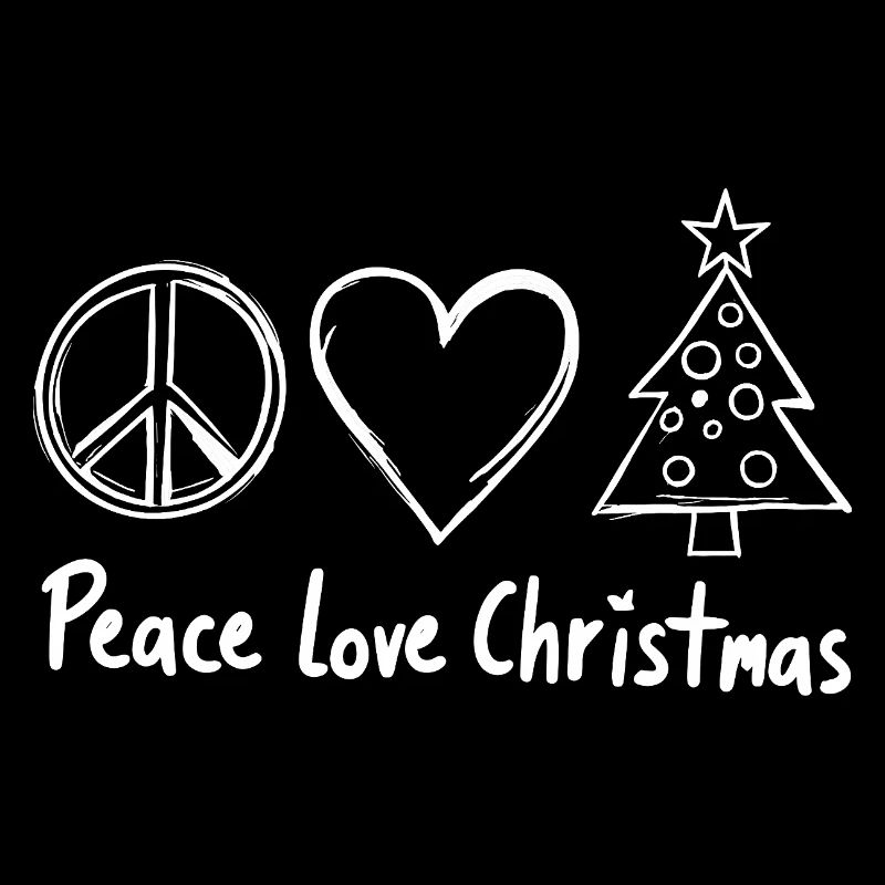 Frieden Liebe Weihnachten Doodle