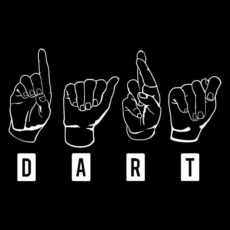 Dart,Darts,Dart-Gebärdensprache_Weiß
