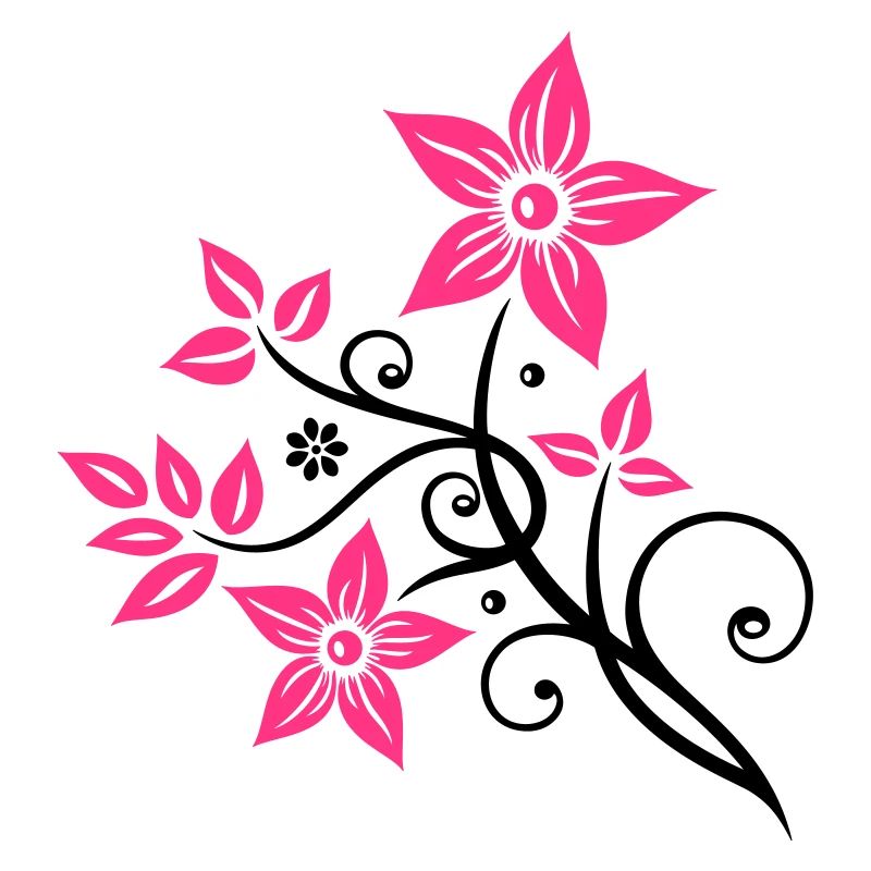 Blumen mit Blättern, Sommer, floral