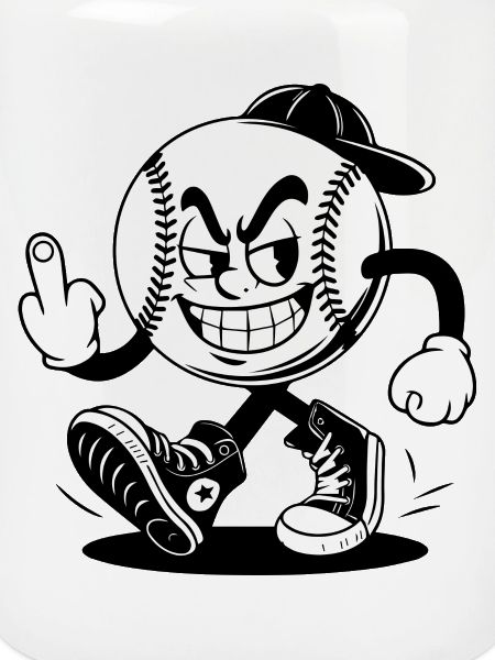 Baseball mit einem selbstbewussten