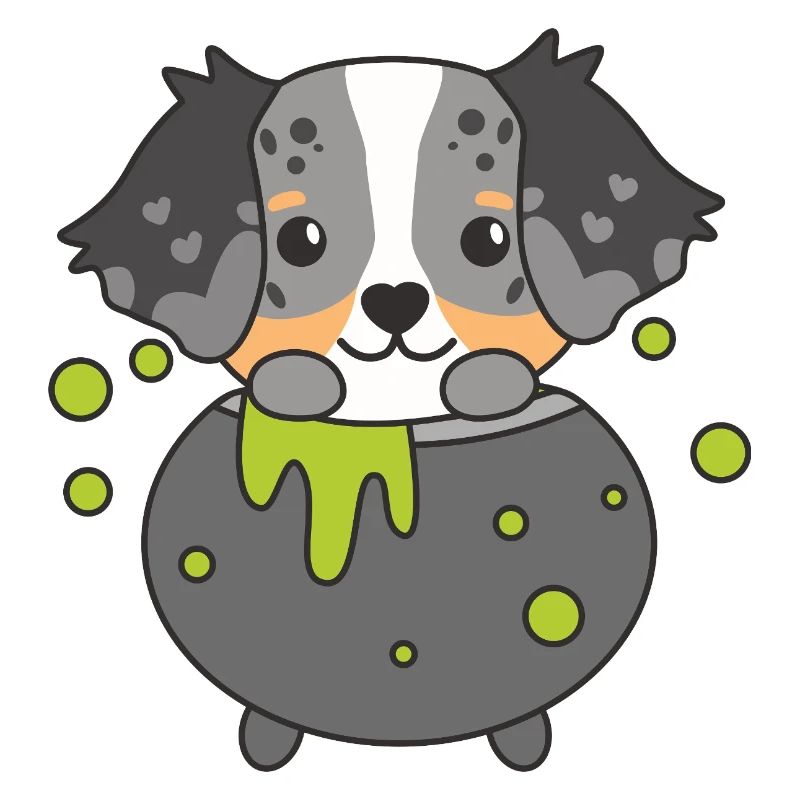 Australian Shepherd Happy Halloween Cauldron