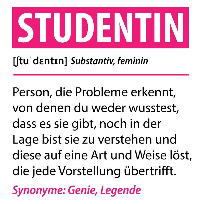 Studentin Lustige Definition Spruch Geschenk