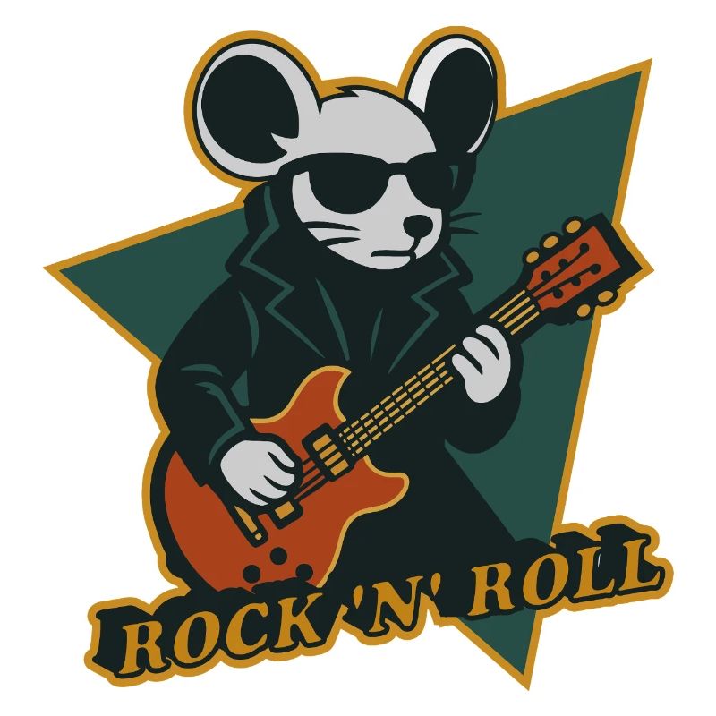 Mouse with Guitar Cool Cartoon