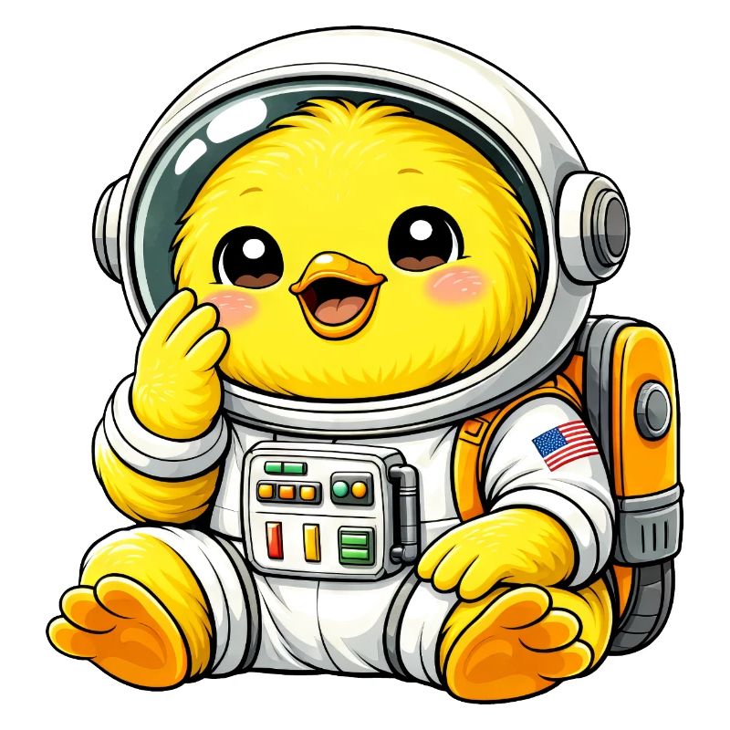 Cute Chicken Chick Astronaut Space Explorer