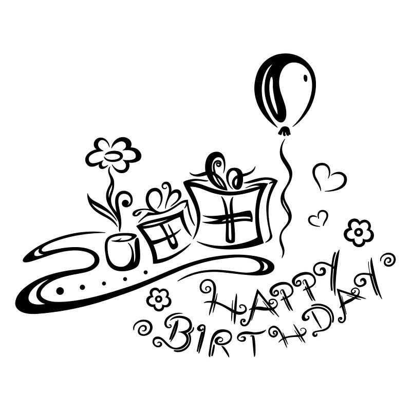 Happy Birthday motif, Congratulations