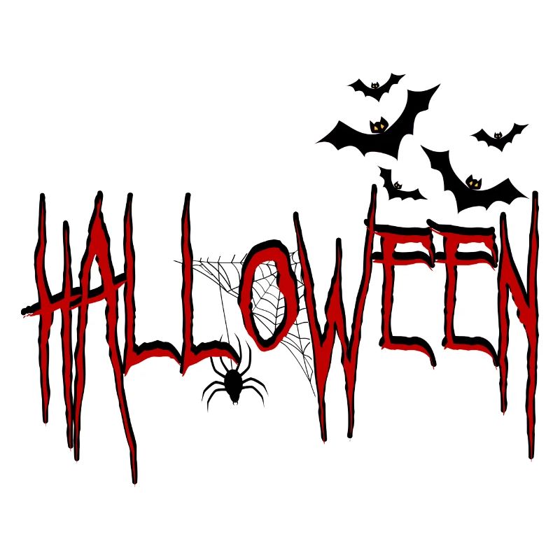 Halloween with Spider and Bat Horror Design
