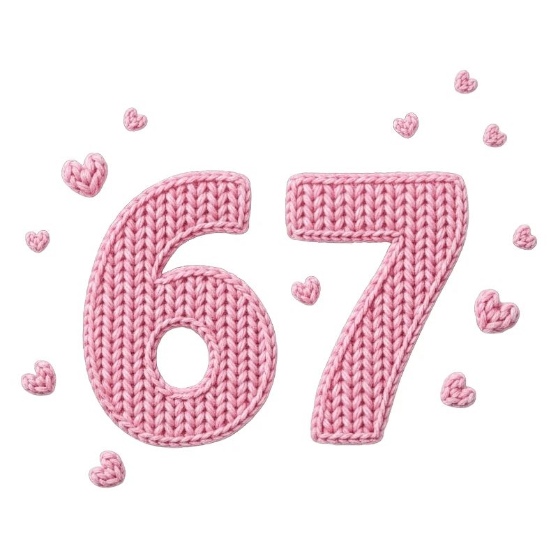 6 7 Meme – Pink Heart Pattern