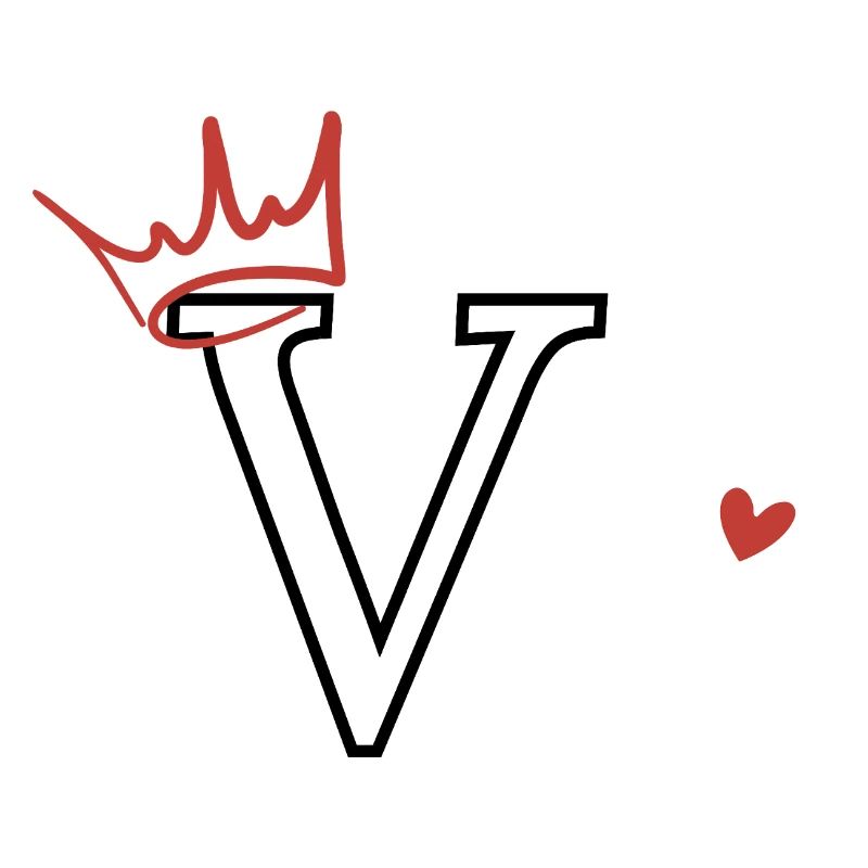 Buchstabe V Kronenherz