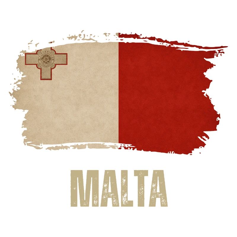 Drapeau grunge maltais, j’adore Malte