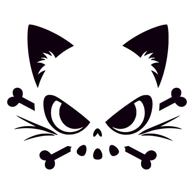 Crâne de chat | Motif minimaliste de Skull & Bones