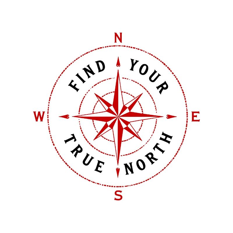 Find Your True North Compass Compass Rose Symbol