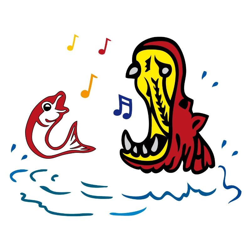 Hippo and fish sing in duet