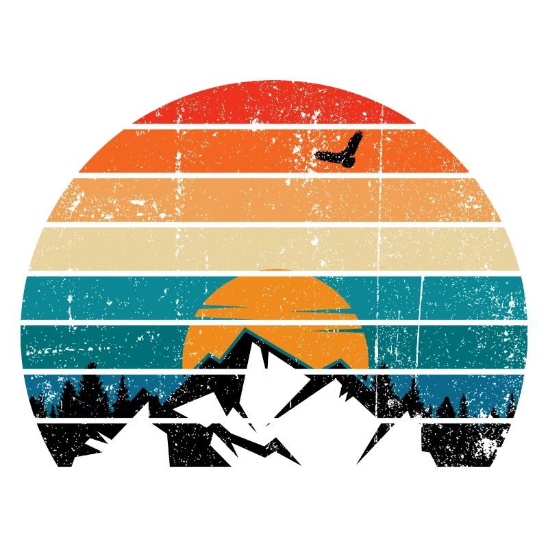 Silhouette rétro Sunset Peak