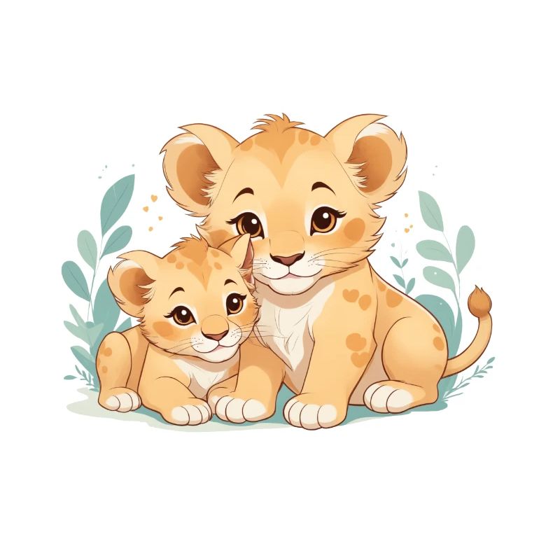 cuddling lion cubs