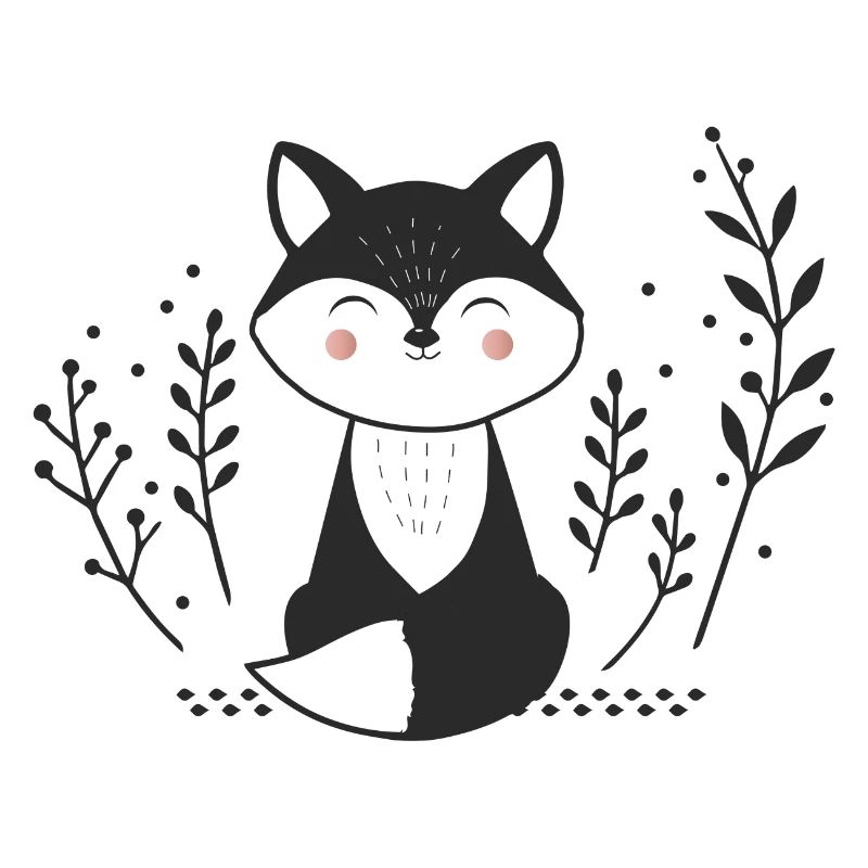 Smiling Fox – Minimalist Illustration
