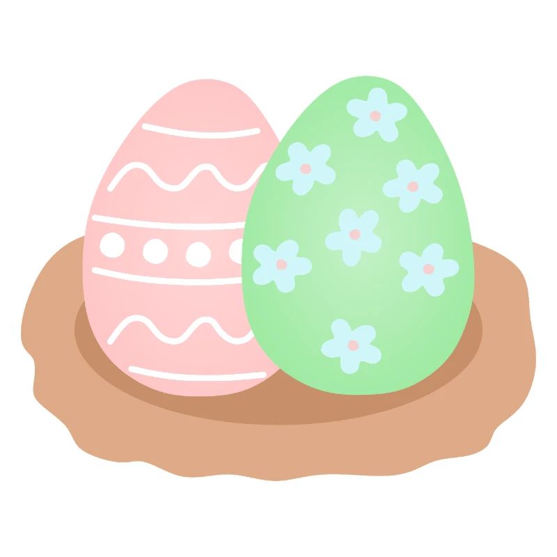 Pastel Easter Egg Duo in Nest
