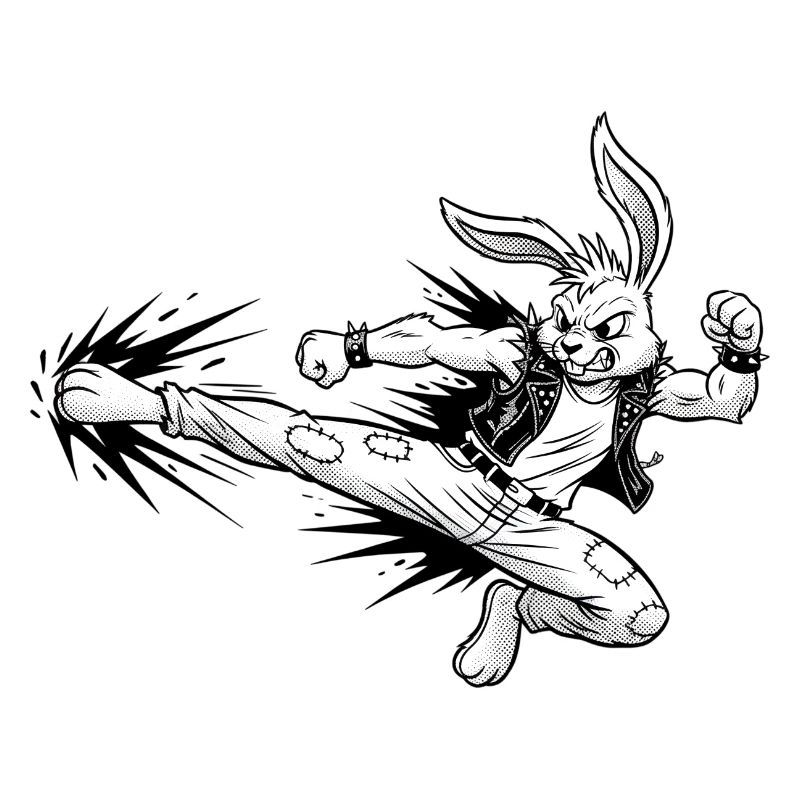 Heavy Metal Easter Bunny Rocker Easter Hardcore Bunny