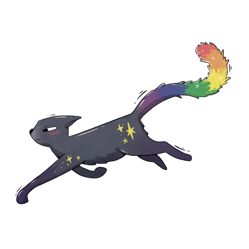 Katze mit Sternen und Pride Flagge