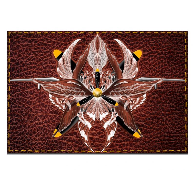 Mandala Firewing sur aspect cuir