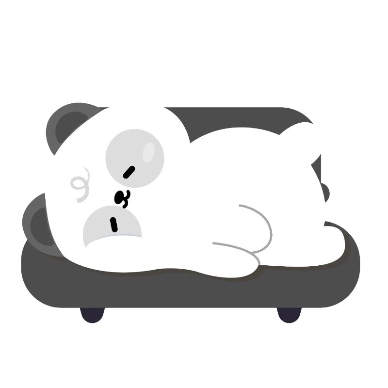 Tired Panda Nap on Sofa