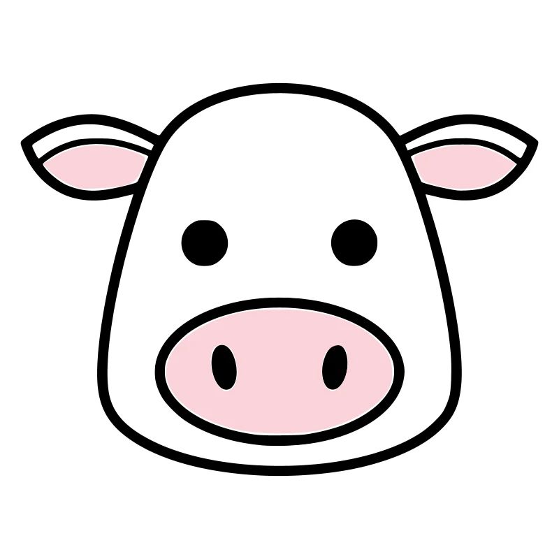 Mignonne Tête de Vache Visage Vector de la BD