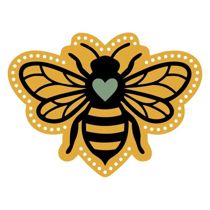 Bee Heart Beekeeping Nature Conservation Boho Mandala