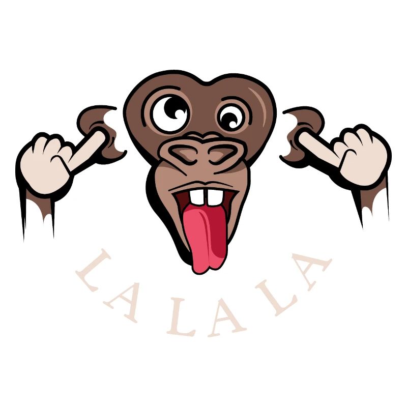 funny monkey lalala symbol illustration tongue
