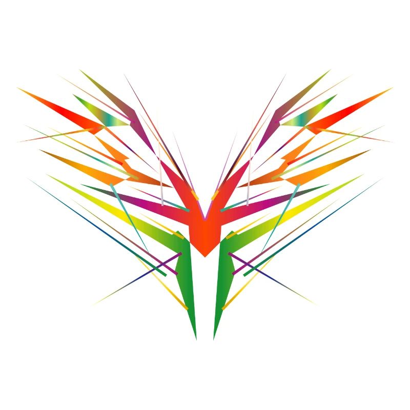 forme d’aile abstraite colorée