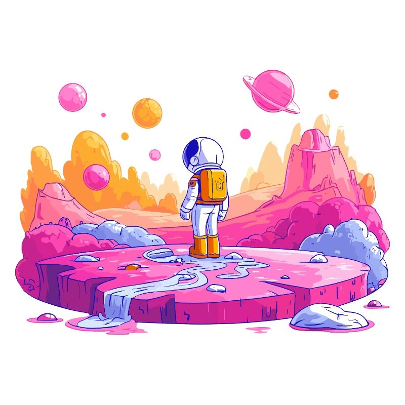 Astronaute de la planète néon