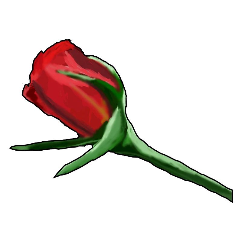 Red Rose on Black Painterly
