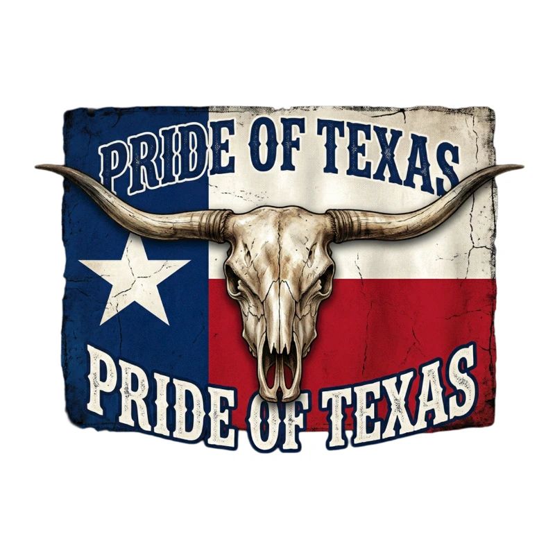 Texas Pride Hörner-Schädel