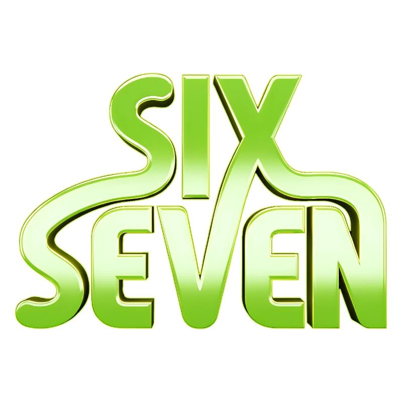 Six Seven 6 7 - 67 - Typographie verte Conception de mèmes