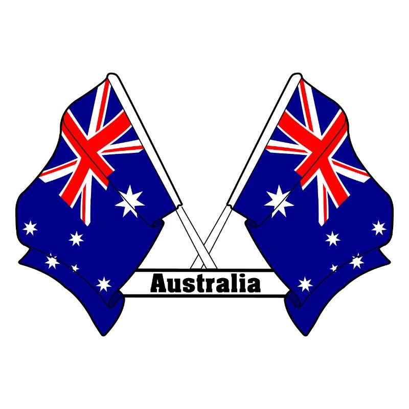 Australia Crossed Flags