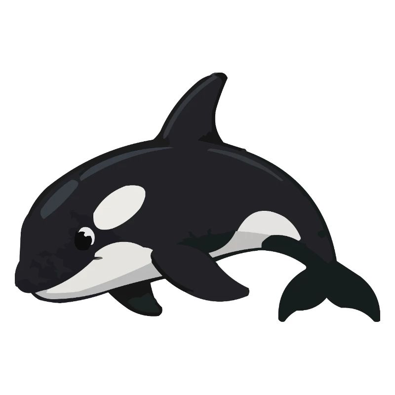 Style de dessin animé Orca en noir et blanc