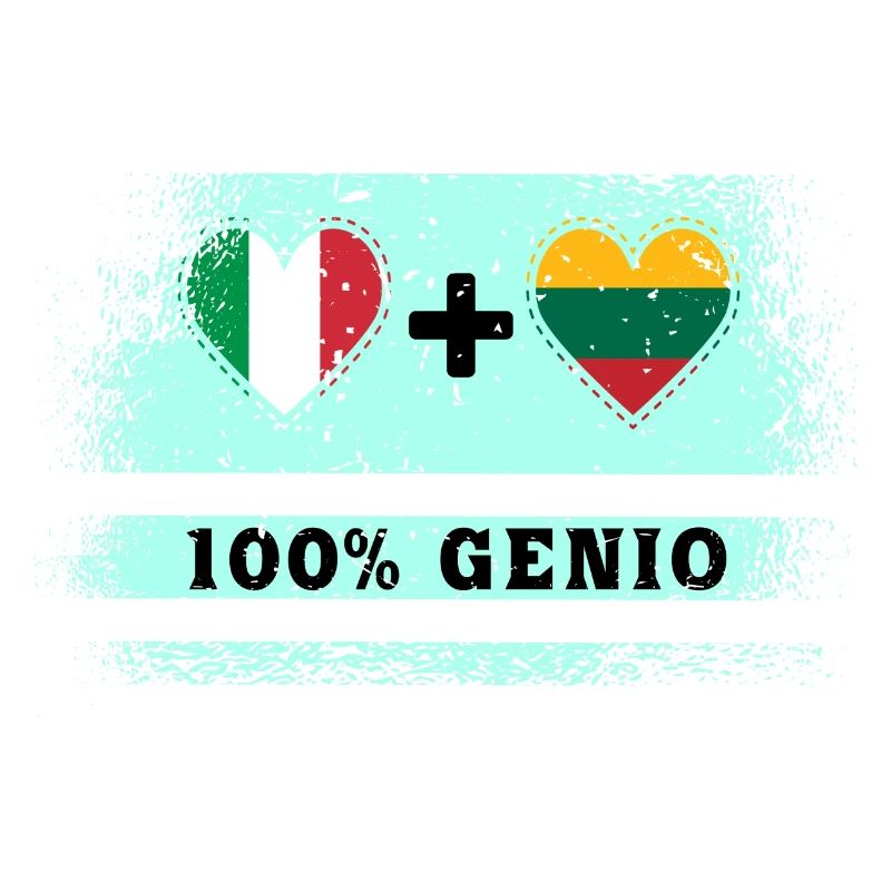 Italy and Lithuania 100% genius flag