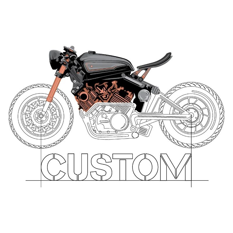 Motorcycle Custom Biker Drawing Moto Symbol Logo