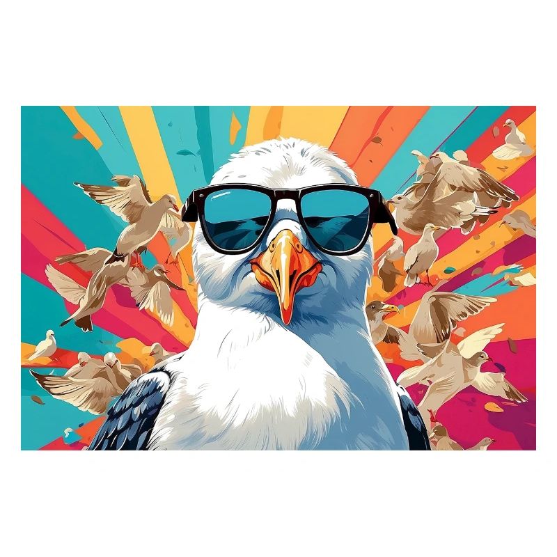 Coole Möwe im Getümmel